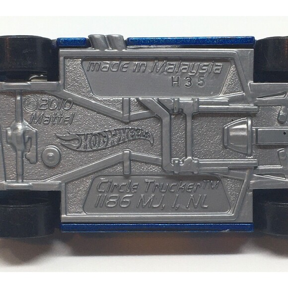 Circle Trucker Hot Wheels 2010 Blue Orange Tony DeBerry Race Car 20 Mattel H35 - Picture 11 of 14